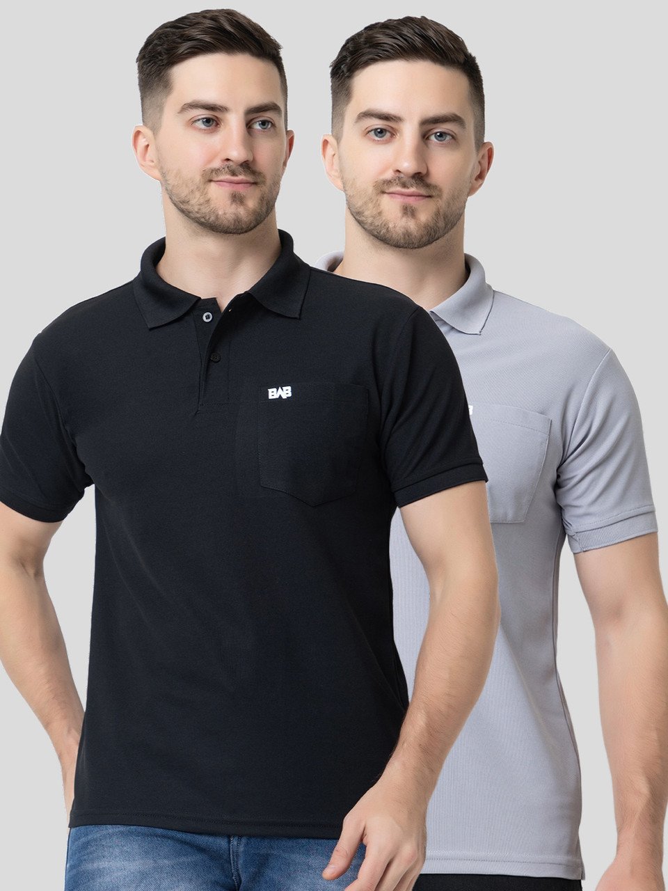 polo tshirt for men with pocket| polo t shirts for mens|Dri-Fit Polo Soft Feel Tshirts| polo tshirts for men| men polo t shirt| collar tshirt for men| men polo neck t shirt Pack Of 2 - Image 1