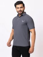 Men Printed Polo Neck Polycotton T-Shirt