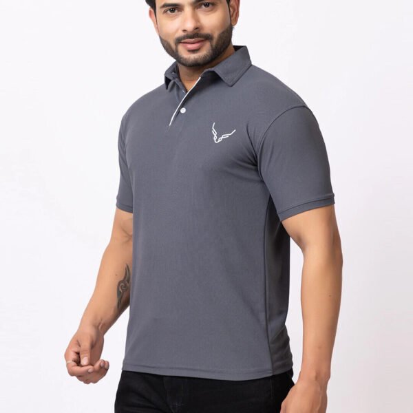 Men Printed Polo Neck Polycotton T-Shirt