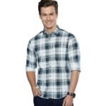 Men's Cotton Slim Fit Checkered Full Sleeves Cutaway Collar Casual Shirt - Image 2