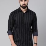Men's Standard Slim Fit Striped Pure Cotton Casual Shirt