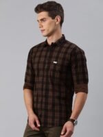 Men Small Checkered Slim Fit Cotton Casual Shirt - Image 2