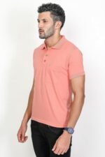 Plain Collar T-shirt Cotton Rich Fabric with Pocket for Men's - Image 2