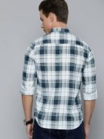 Men's Cotton Slim Fit Checkered Full Sleeves Cutaway Collar Casual Shirt - Image 4