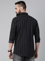 Men's Standard Slim Fit Striped Pure Cotton Casual Shirt - Image 4