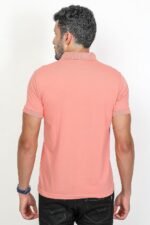 Plain Collar T-shirt Cotton Rich Fabric with Pocket for Men's - Image 3
