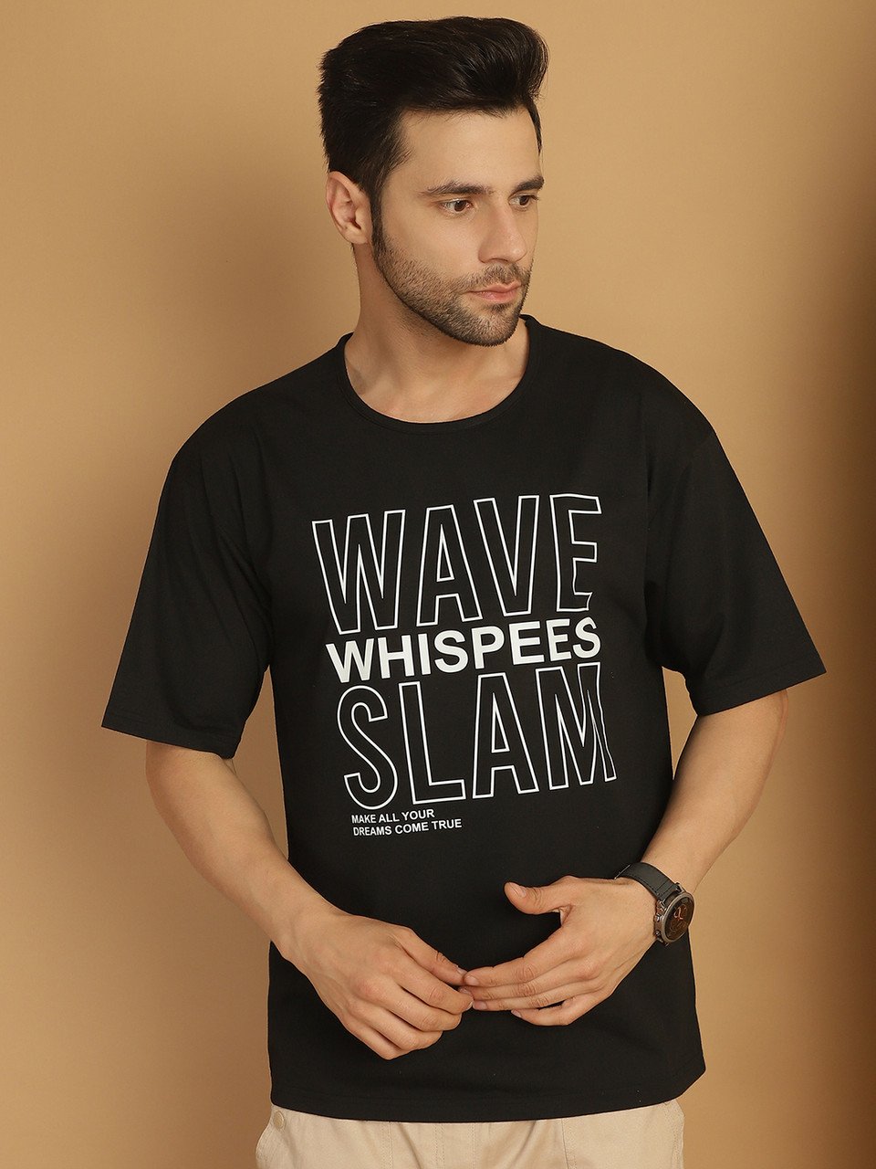 Pack of 3 Men Printed Round Neck Cotton Blend Multicolor T-Shirt - Image 3