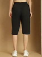 Women's Solid Black Capris - Image 3