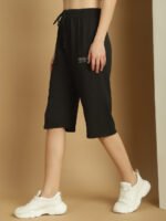 Women's Solid Black Capris - Image 2