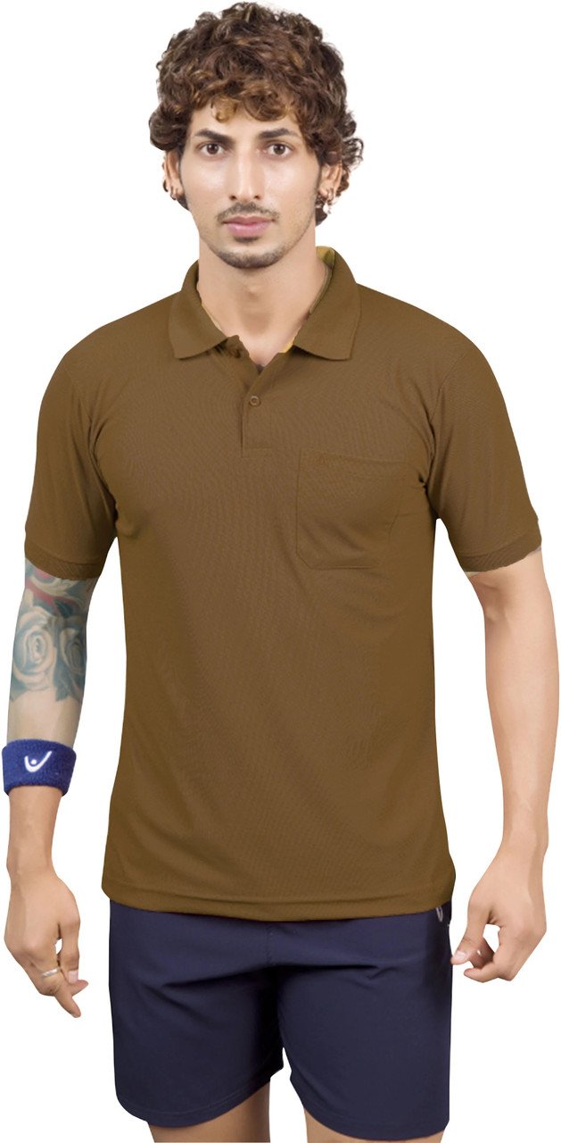 Pack of 2 Men Solid Polo Neck Cotton T-Shirt - Image 3