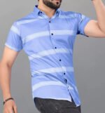Men Regular Fit Striped Spread Collar Casual Shirt - Image 2