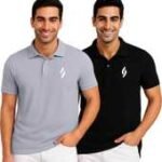 Pack of 2 Men Solid Polo Neck Polycotton Multicolor T-Shirt
