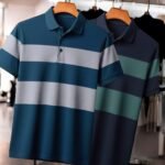 Striped Polo T-Shirt Pack of 2 | Regular Fit Cotton Blend Half Sleeve Collar T-Shirts | Comfortable & Breathable Fabric | Casual, Polo for Men - Image 2