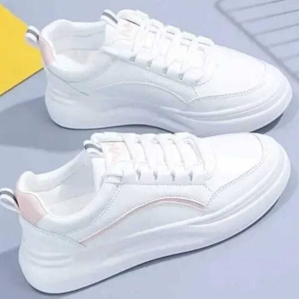 White Stylish Casual Sneakers For Women