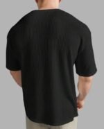 Mens Branded Half Sleeve Cotton Polyster Solid Popcorn Waffle T-Shirt for Mens Round Neck Popcorn Branded Tshirt for Men & Boys (Pack of 2) - Image 4