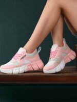 Colorblock Flat Sneakers with Ultra Soft Cushion Lace-Up All-Day Comfort Shoes| Sneakers For Women